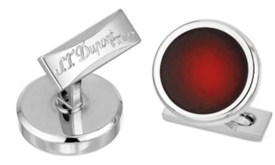 Homme s.t. dupont Costumes | Boutons De Manchettes Ronds Sunburst Rouge