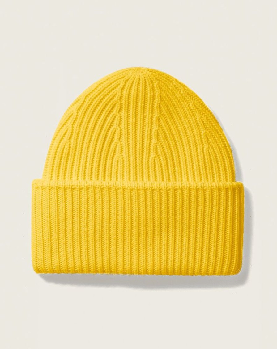 Femme eric bompard Casquettes, Chapeaux & Bonnets | Bonnet A Cotes - Accessoires Venitien Jaune