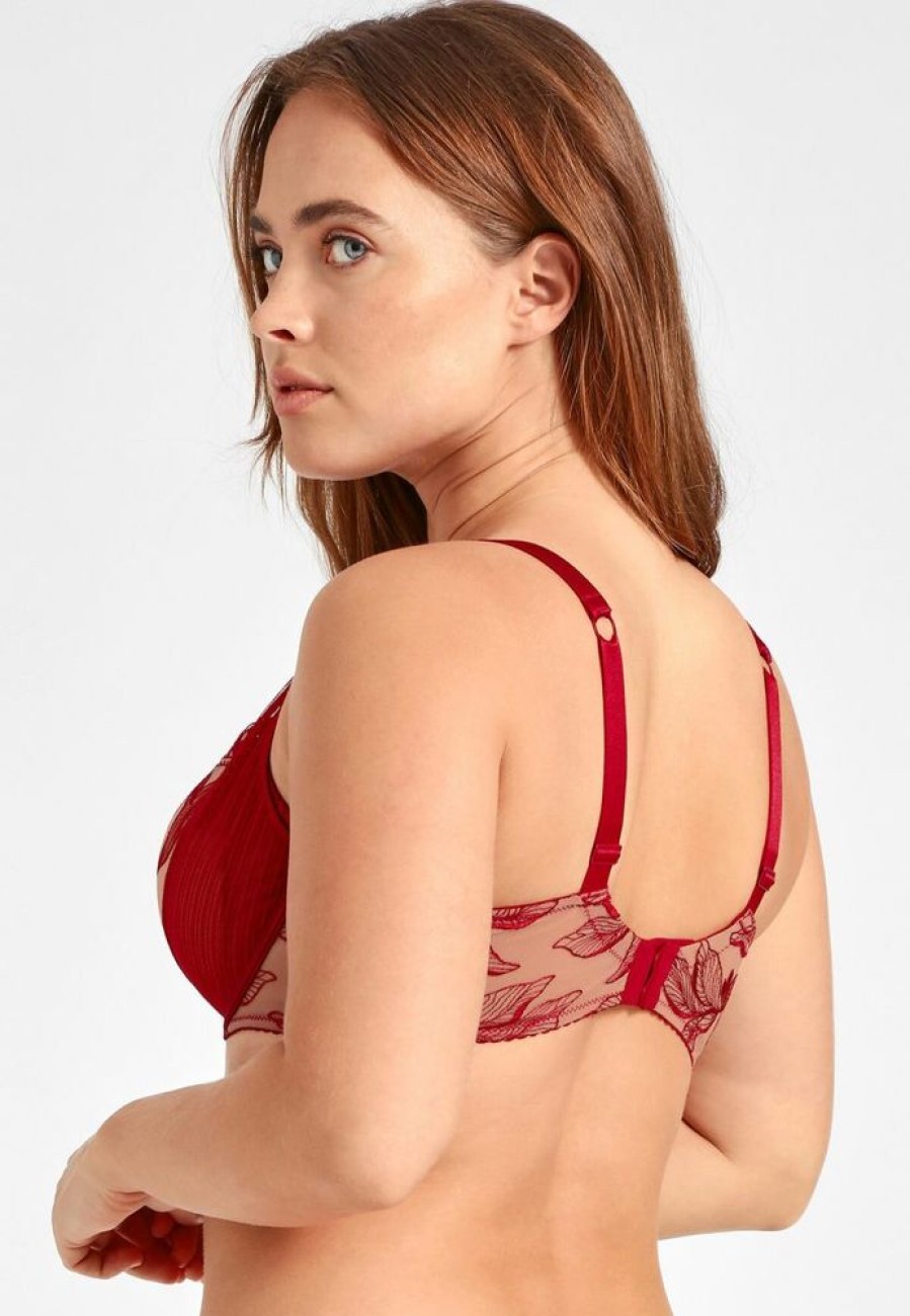 Femme aubade Soutien-Gorges | Soutien-Gorge Corbeille Confort Fleur De Tattoo Rouge