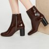 Femme claudie pierlot Bottines & Boots | Bottines Cuir Vernis Bordeaux