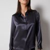 Femme notshy Chemises & Blouses | Chemise Soie Juny Carbone Gris