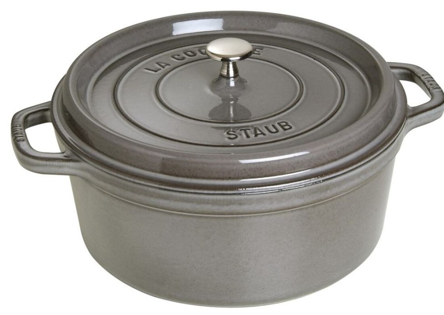 Maison staub Cuisine | Cocotte 28 Cm, Rond(E), Graphite, Fonte, Second Choix Gris