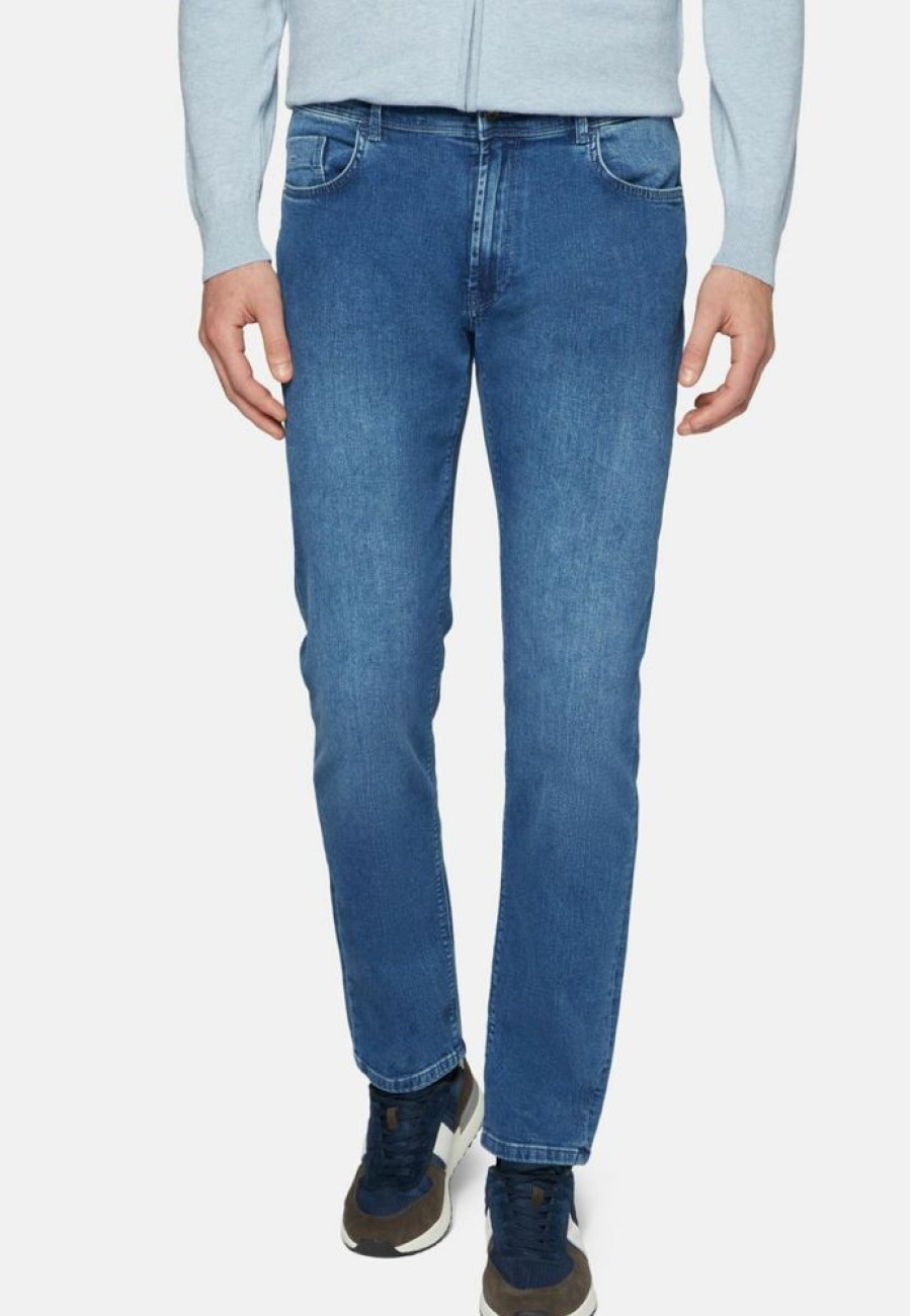 Homme boggi milano Pantalons | Medium Blue Denim 5 Pockets Bleu