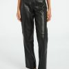 Femme claudie pierlot Pantalons | Pantalon Cuir Noir