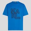 Homme karl lagerfeld Vetements | 3D Big Logo Relaxed Tshirt Bleu