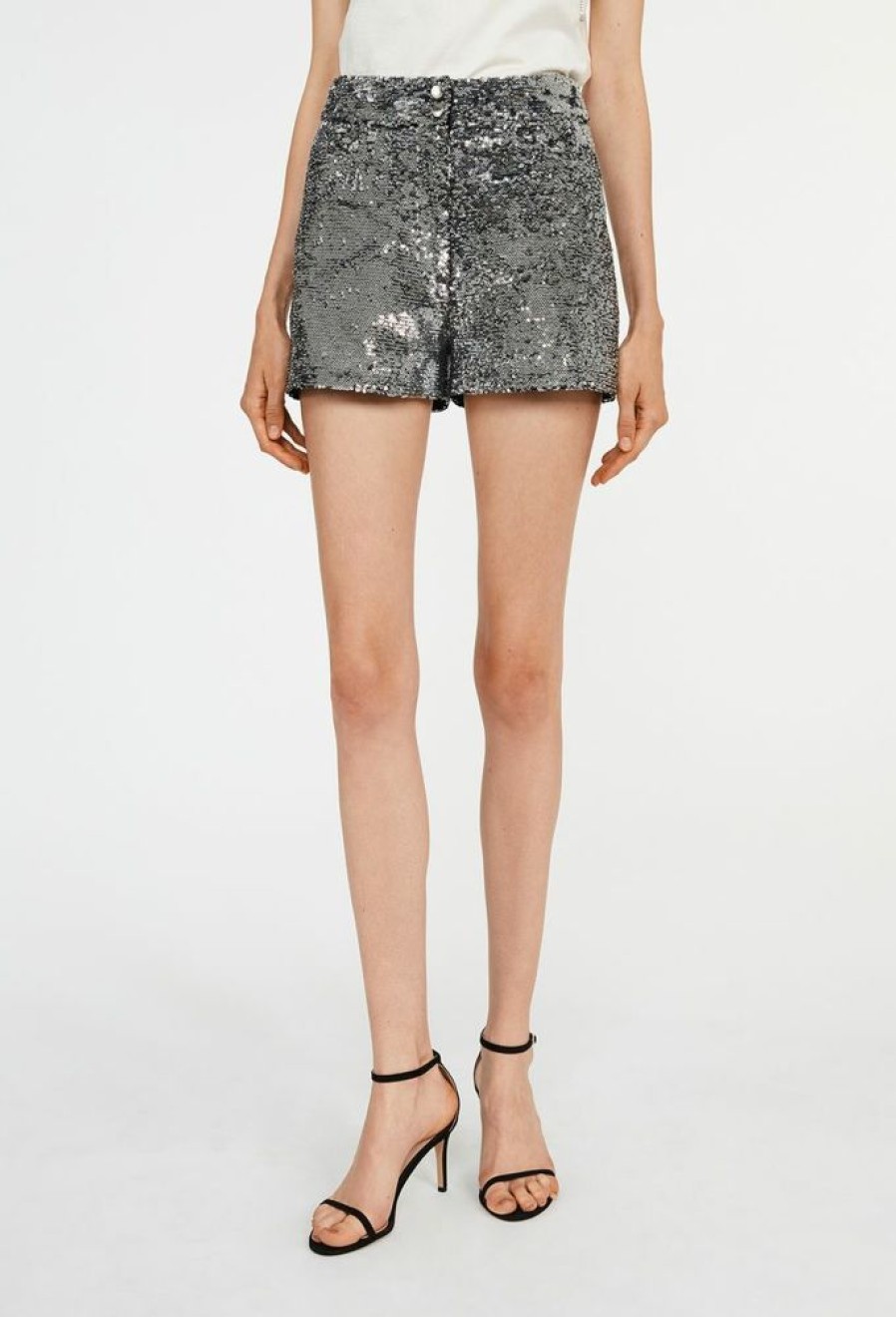 Femme claudie pierlot Robes & Jupes | Short A Sequins Gris