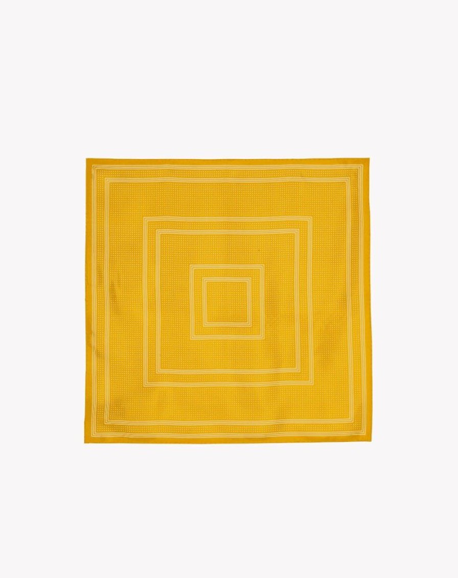 Femme eric bompard Echarpes & Foulards | Carre Soie Mini Pois 70 X 70 Cm - Accessoires - Galileo/Naturel Jaune