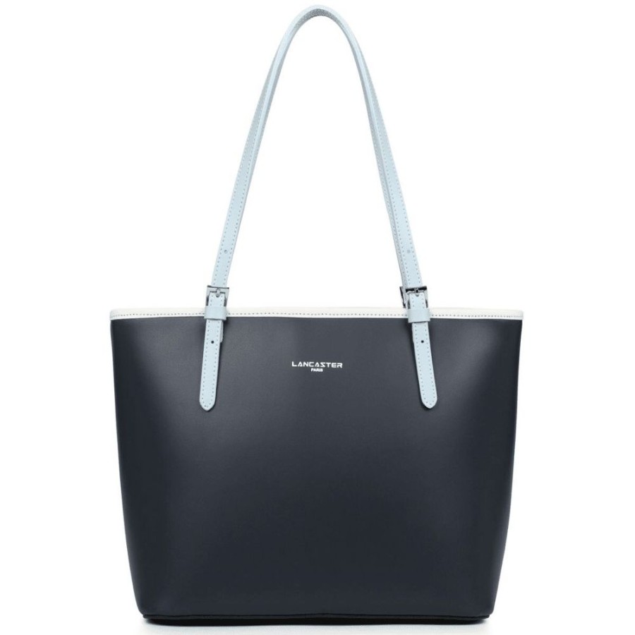 Femme lancaster Sacs | Sac Cabas Epaule Zippee M Smooth Bleu