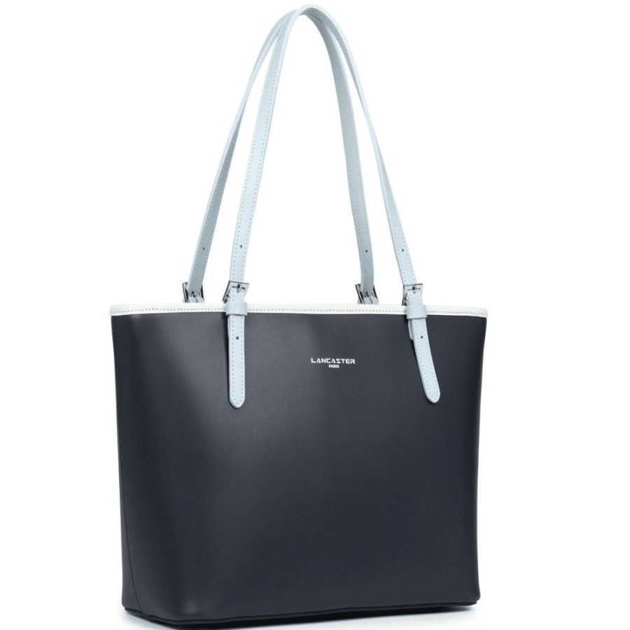 Femme lancaster Sacs | Sac Cabas Epaule Zippee M Smooth Bleu