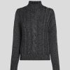 Femme karl lagerfeld Pulls & Gilets | Sparkle Yarn Cable Knit Gris