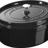 Maison staub Cuisine | Cocotte Second Choix 31 Cm, Ovale, Brillant, Fonte Noir