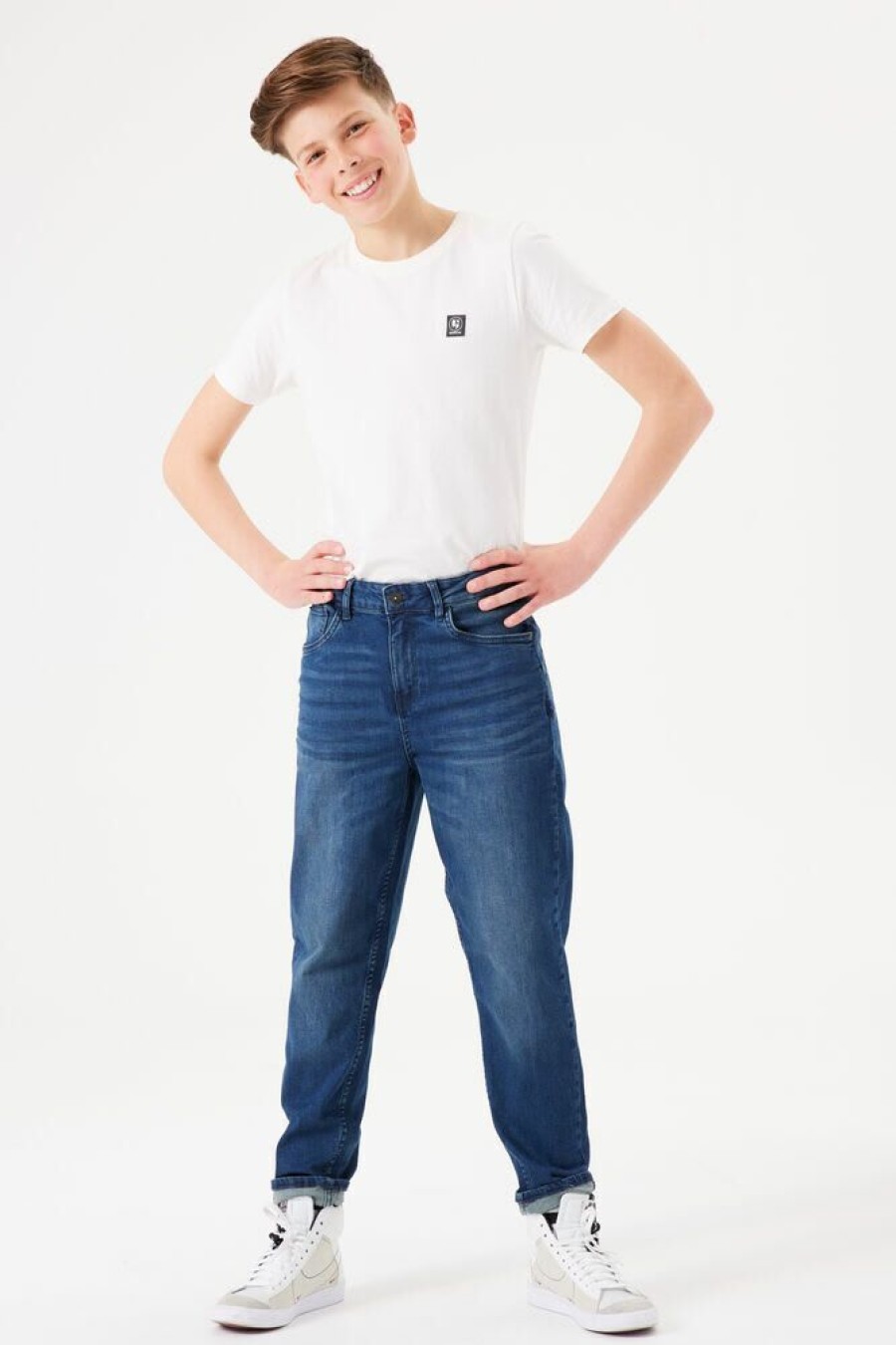 Enfant garcia Pantalons & Shorts | Jeans Dalino Dad - Cuisse Relaxed Mollet Resserre Bleu