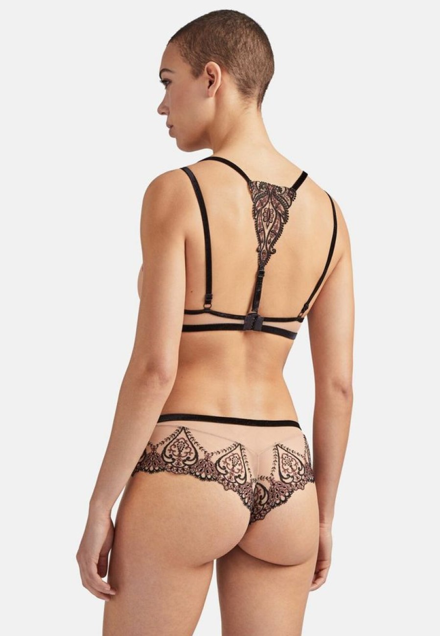 Femme aubade Soutien-Gorges | Soutien-Gorge Triangle Avec Armatures Coeurs Enlaces Noir