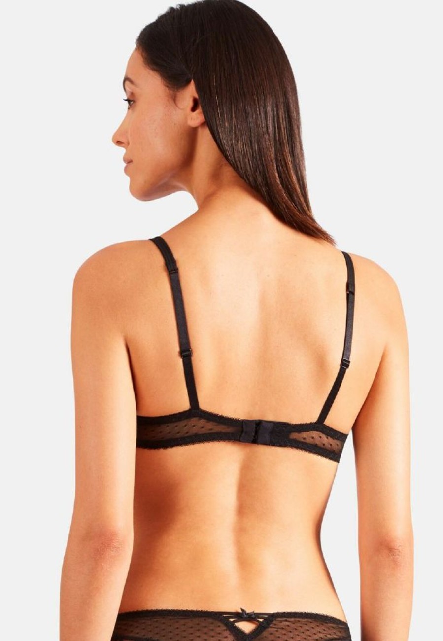 Femme aubade Soutien-Gorges | Soutien-Gorge Push-Up Au Bal De Flore Noir