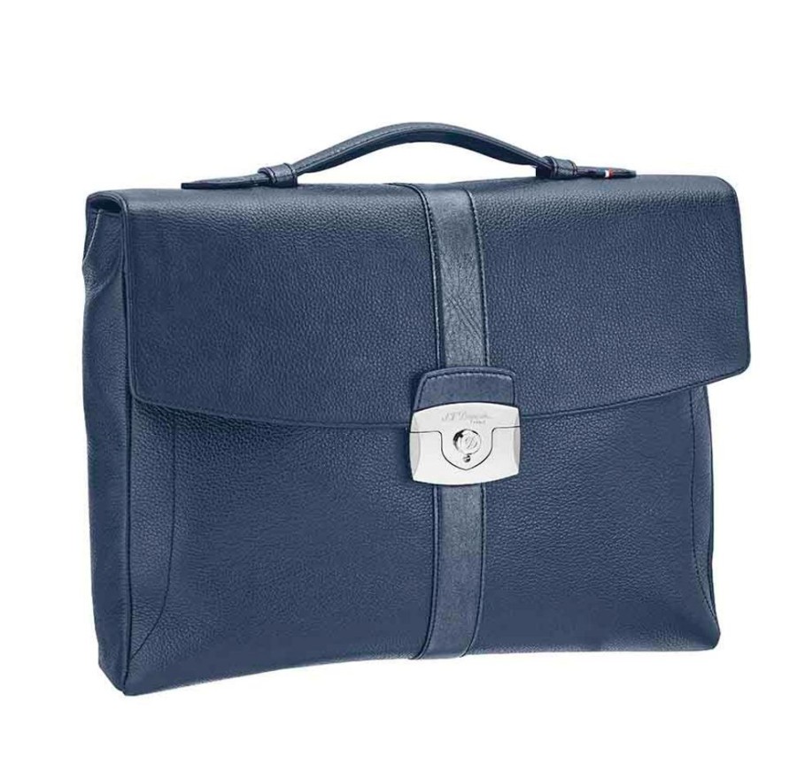 Homme s.t. dupont Pochettes | Serviette Un Soufflet Bleu