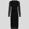 Femme karl lagerfeld Robes & Jupes | Festive Monogram Mesh Dress Noir