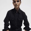 Femme the kooples Chemises & Blouses | Chemise Western Black Denim Noir