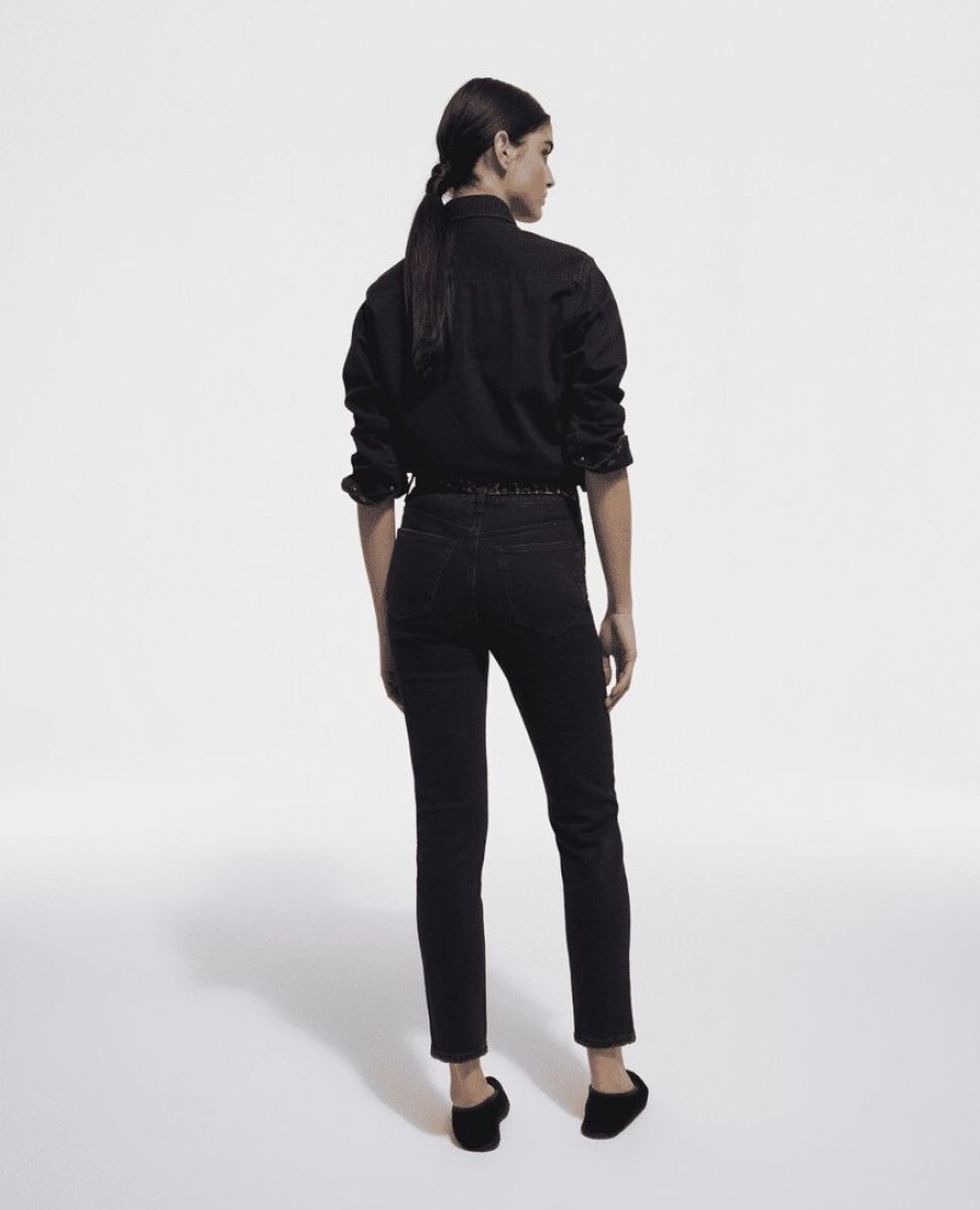 Femme the kooples Chemises & Blouses | Chemise Western Black Denim Noir