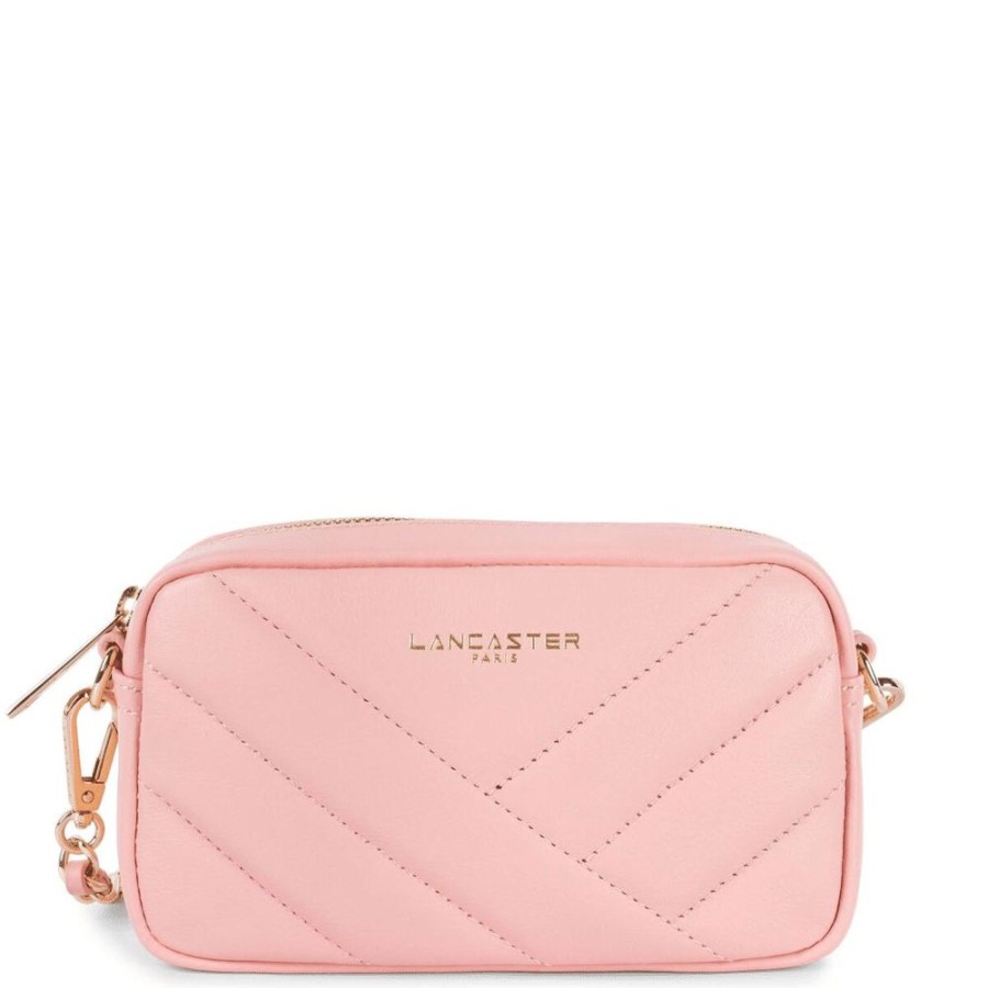 Femme lancaster Pochettes | Pochette Smartphone Zippe Mini Soft Matelasse Rose Clair