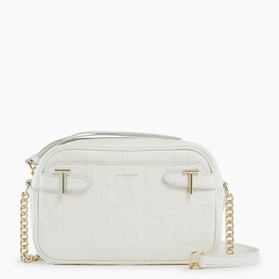 Femme le tanneur Pochettes | Sac Bandouliere Laura En Cuir Imprime T Blanc