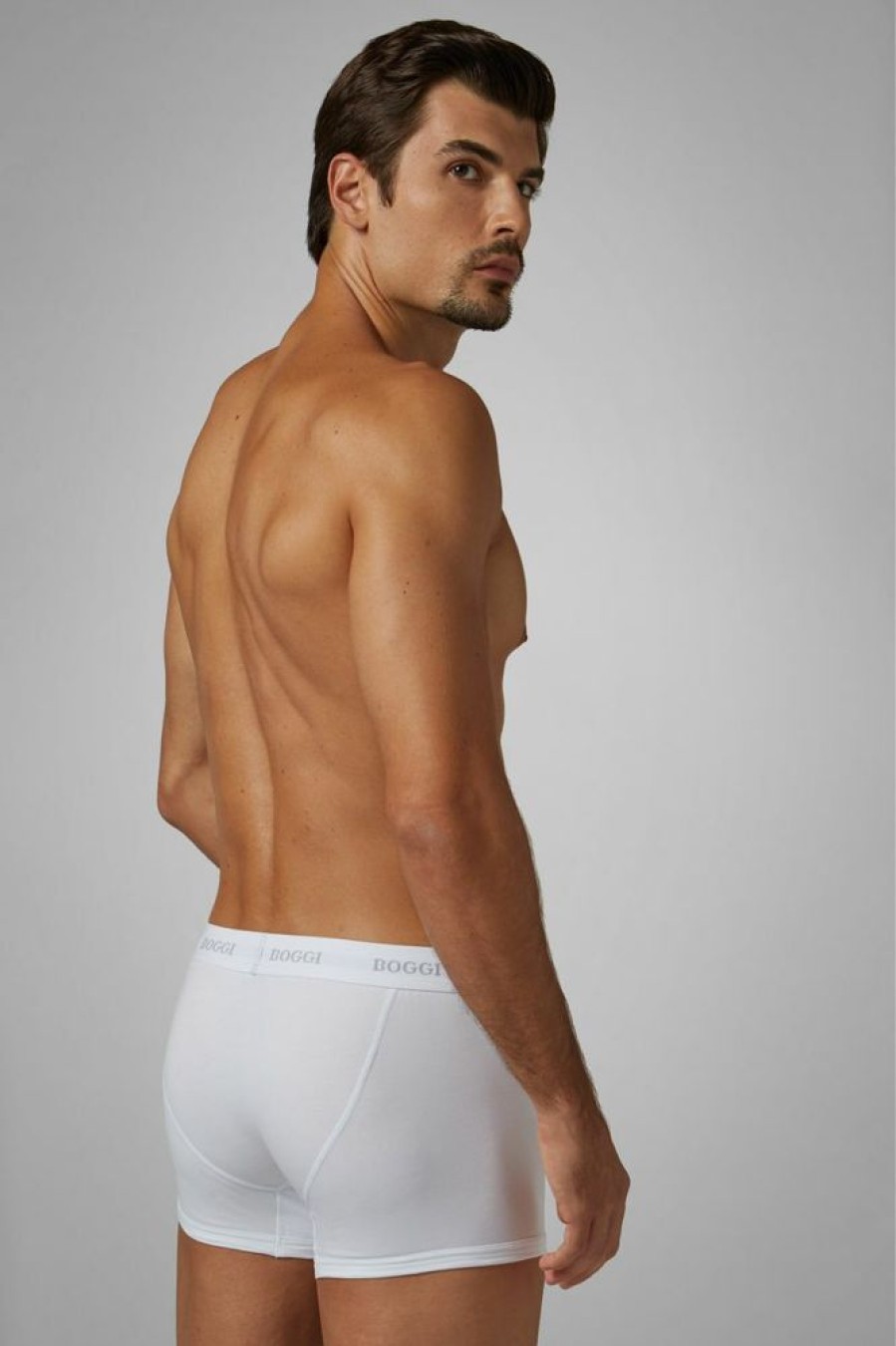 Homme boggi milano Costumes | Boxer En Jersey De Coton Stretch Blanc