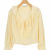 Femme sandro T-Shirts | Blouse Fluide Volantee Beige