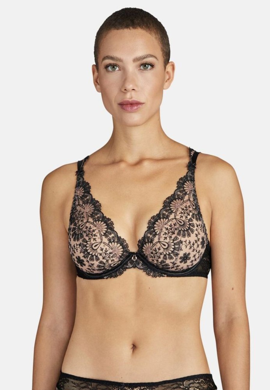 Femme aubade Soutien-Gorges | Soutien-Gorge Triangle Avec Armatures Art Of Ink Noir