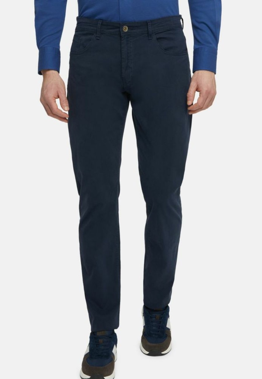 Homme boggi milano Pantalons | Stretch Cotton Gabardine 5 Pockets Bleu