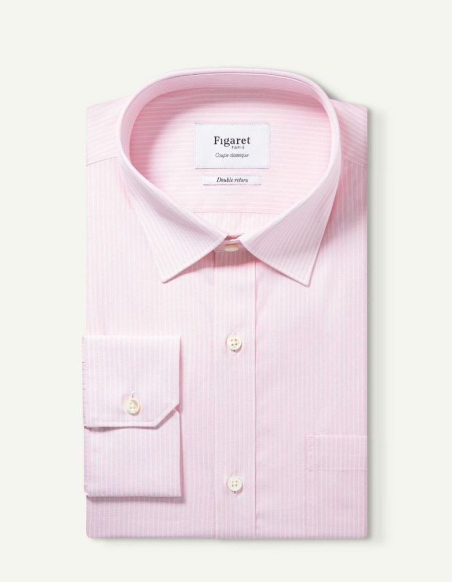 Homme figaret Chemises | Chemise Classique Rayee Rose